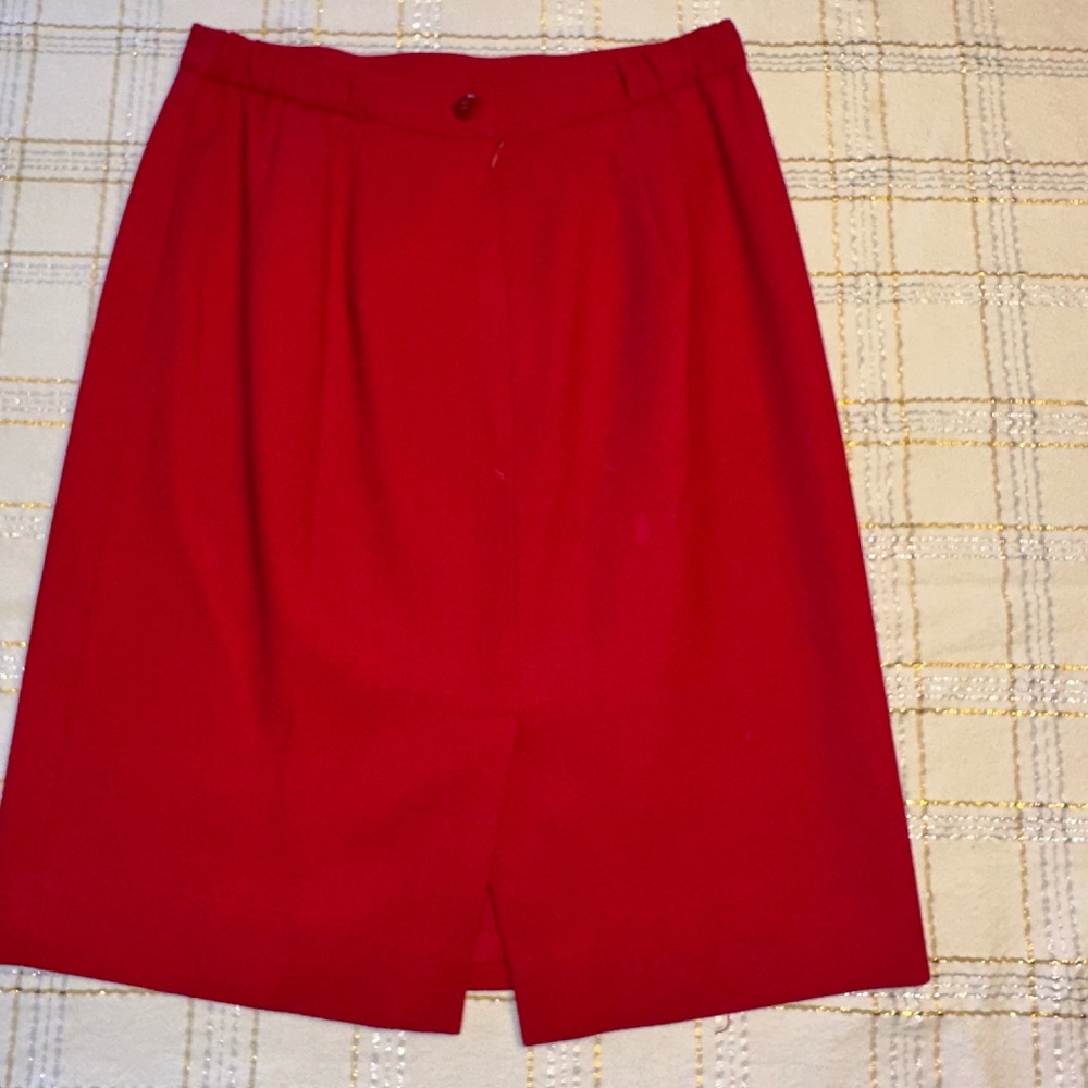 Talbots Petite Red Wool Suit ~ Jacket Sz 2 Skirt Sz 4 - Picture 10 of 13